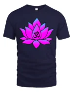 Meditation Lotus T-Shirt Om Symbol Yoga Zen - navy t-shirt on white background