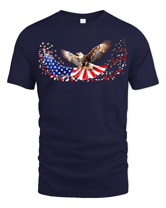 American Eagle T-Shirt Stars and Stripes - navy t-shirt on white background
