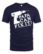 Papa Fix It Funny Dad Repair T-Shirt Gift - navy t-shirt on white background