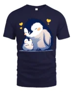 Loving Penguin T-Shirt Heartfelt Family - navy t-shirt on white background
