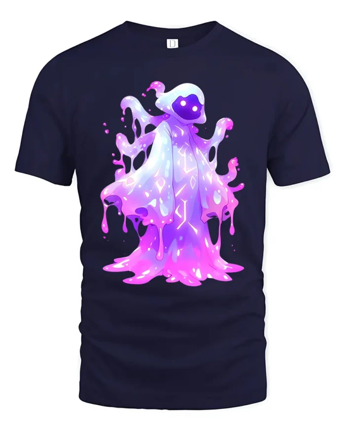 Glow Slime Cool Purple Creature T-Shirt - navy t-shirt on white background