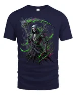 Toxic Death T-Shirt Radioactive Grim Reaper - navy t-shirt on white background