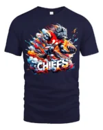 Wild Chiefs Wolf Football Fan Shirt - navy t-shirt on white background
