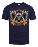 Mystic Tiger Wings Fierce Skull Animal Shirt - navy t-shirt on white background
