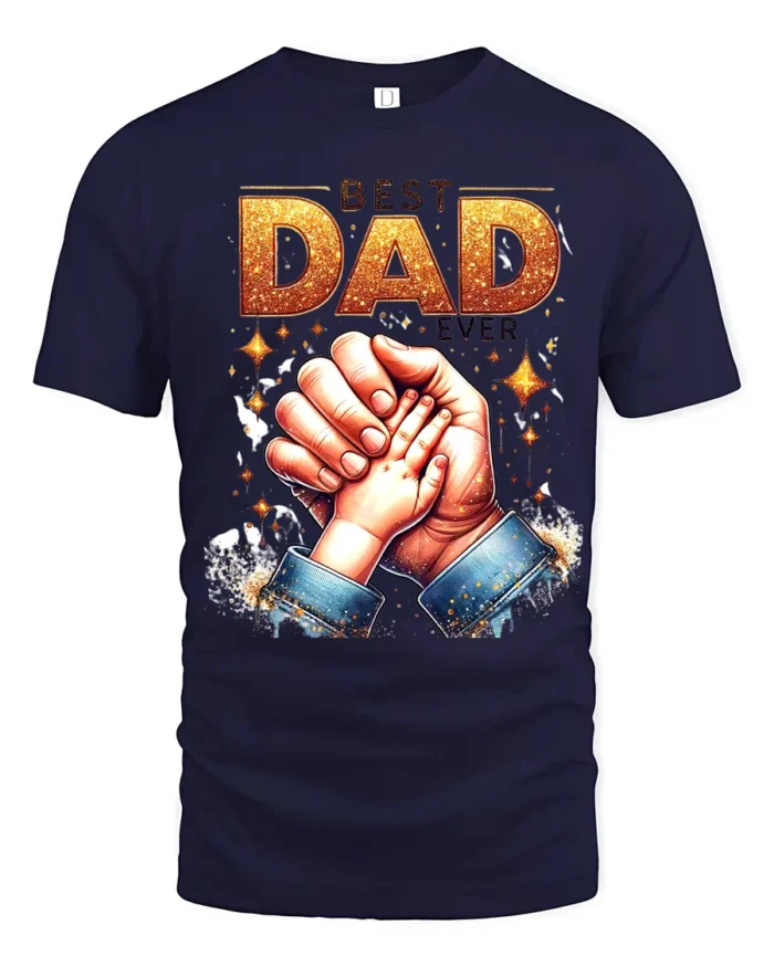 Number One Dad Hand Special Father’s Day T-Shirt for the Best Papa - navy t-shirt on white background