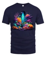 Underwater Paradise Colorful Ocean Scene - navy t-shirt on white background