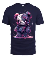 Spooky Cute Bear T-Shirt Creepy Kawaii Teddy Bear Design for Goth Lovers - navy t-shirt on white background