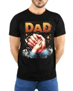 Number One Dad Hand Special Father’s Day T-Shirt for the Best Papa - model wearing black shirt, hands behind back