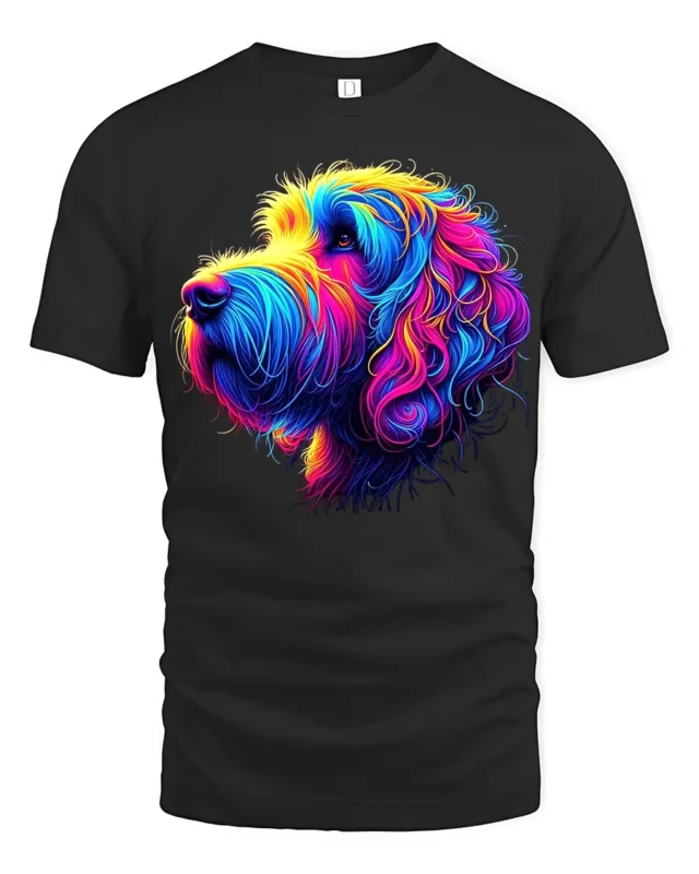 Rainbow Otterhound Tee Vibrant Abstract Dog T-Shirt for Otterhound Lovers - black t-shirt on white background