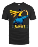 Superhero Dad Son Tee Happy Father’s Day T-Shirt for Super Dads - black t-shirt on white background
