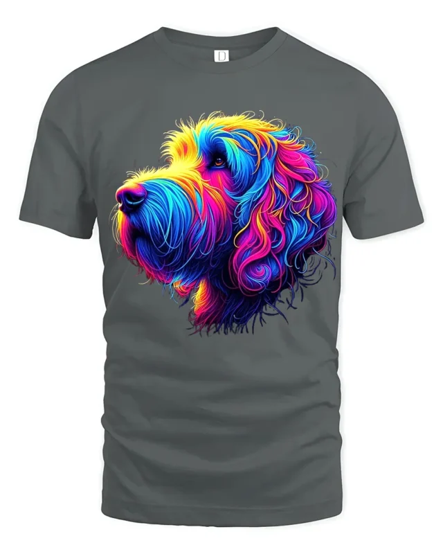 Rainbow Otterhound Tee Vibrant Abstract Dog T-Shirt for Otterhound Lovers - gray t-shirt on white background
