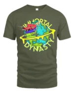 Skateboarding Skull Tee Immortal Dynasty Funny Apocalypse T-Shirt for All - military green t-shirt on white background