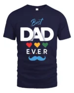 Best Dad Ever Hearts Tee Loving Father’s Day T-Shirt Gift for Awesome Dads - navy t-shirt on white background