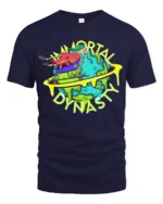 Skateboarding Skull Tee Immortal Dynasty Funny Apocalypse T-Shirt for All - navy t-shirt on white background