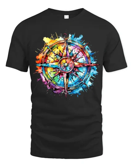 Explore More T-Shirt Bold Compass Graphic Tee for Travelers and Dreamers - black t-shirt on white background