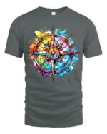 Explore More T-Shirt Bold Compass Graphic Tee for Travelers and Dreamers - gray t-shirt on white background