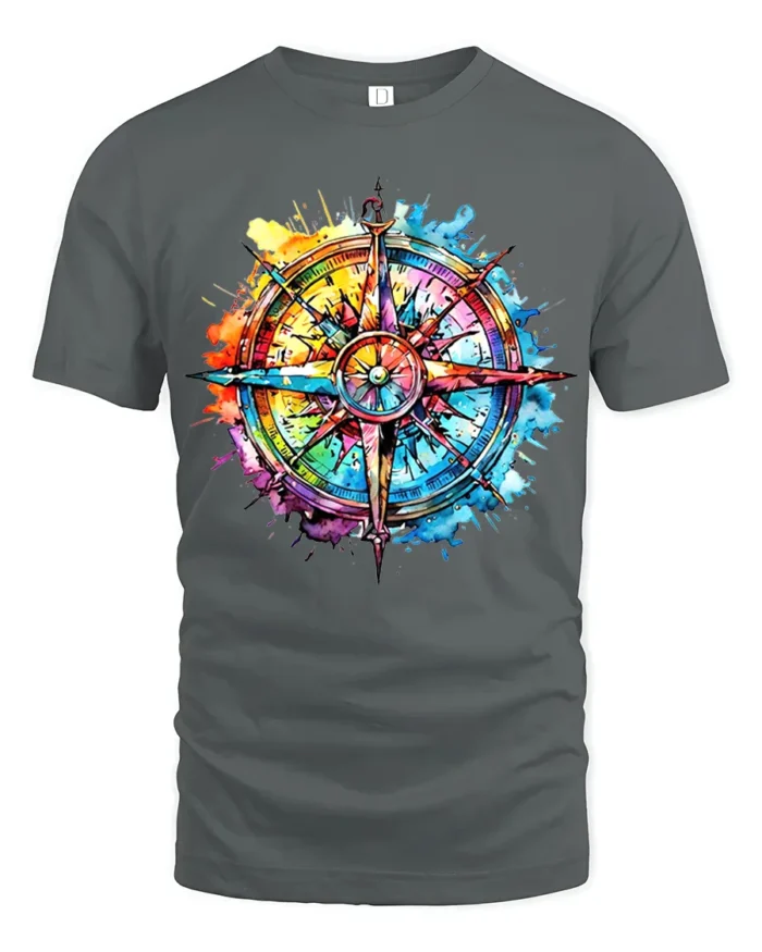 Explore More T-Shirt Bold Compass Graphic Tee for Travelers and Dreamers - gray t-shirt on white background