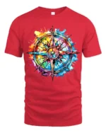 Explore More T-Shirt Bold Compass Graphic Tee for Travelers and Dreamers - red t-shirt on white background