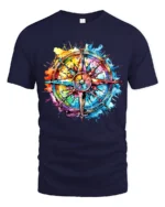 Explore More T-Shirt Bold Compass Graphic Tee for Travelers and Dreamers - navy t-shirt on white background