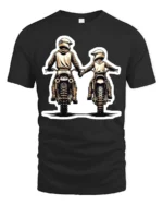 Biker Dad and Son T-Shirt  Motocross Love Family Ride Together Graphic Tee - black t-shirt on white background