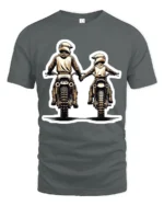 Biker Dad and Son T-Shirt  Motocross Love Family Ride Together Graphic Tee - gray t-shirt on white background