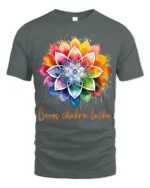 Boom Chakra Lotus Vibrant Meditation Yoga T-Shirt for Spiritual Souls - gray t-shirt on white background