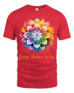 Boom Chakra Lotus Vibrant Meditation Yoga T-Shirt for Spiritual Souls - red t-shirt on white background