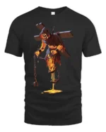 Flaming Demon T-Shirt Gothic Horror Lava Skull Tee for Halloween and Gamers - black t-shirt on white background