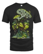 Enchanted Jungle T-Shirt Fantasy Plant Graphic Tee for Nature Lovers - black t-shirt on white background