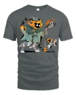 Flame Wizard T-Shirt Funny Fantasy Mage Graphic Tee for Gamers and Nerds - gray t-shirt on white background