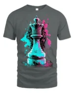 Queen Chess Piece T-Shirt Street Style Graphic Tee for Strategy Game Lovers - gray t-shirt on white background
