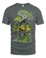 Enchanted Jungle T-Shirt Fantasy Plant Graphic Tee for Nature Lovers - gray t-shirt on white background