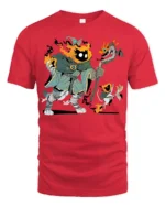 Flame Wizard T-Shirt Funny Fantasy Mage Graphic Tee for Gamers and Nerds - red t-shirt on white background