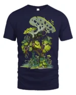 Enchanted Jungle T-Shirt Fantasy Plant Graphic Tee for Nature Lovers - navy t-shirt on white background