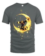 Umbreon Moon Gaze Tee Cute Pokemon Night T-Shirt for Eevee Fans - gray t-shirt on white background