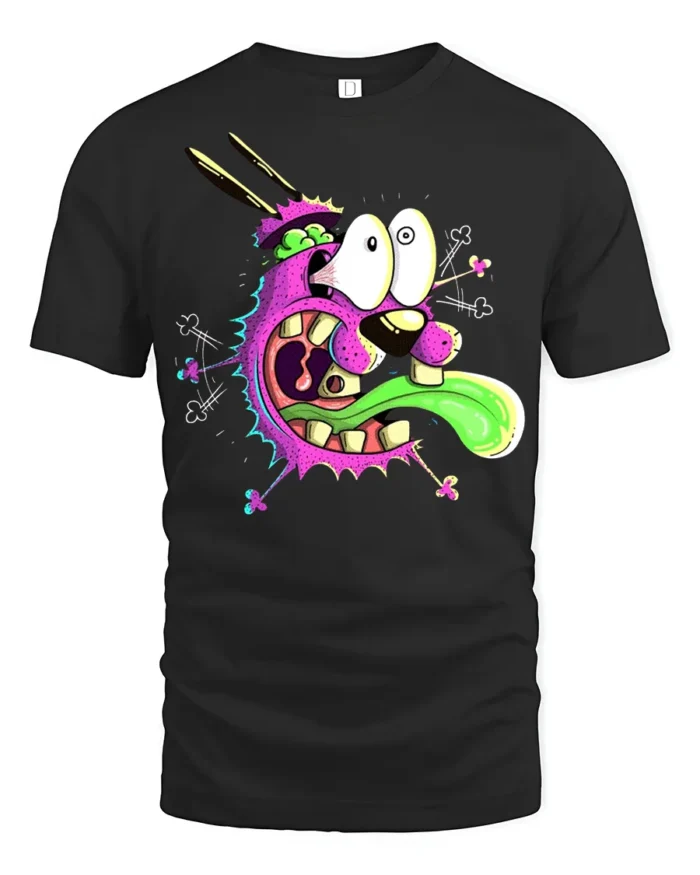 Freaky Monster Face T-Shirt Cool Funny Cartoon Tee - black t-shirt on white background