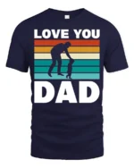 Vintage Love You Dad T-Shirt Cute Father Gift Tee - navy t-shirt on white background