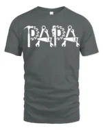 Papa Fix-It T-Shirt Tools Design Gift for Handy Dads - gray t-shirt on white background