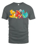 Colorful Dad T-Shirt with Tools Fun Father’s Day Gift Tee - gray t-shirt on white background