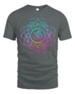 Om Symbol Yoga T-Shirt Colorful Sacred Design Tee - gray t-shirt on white background