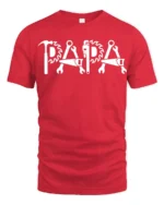 Papa Fix-It T-Shirt Tools Design Gift for Handy Dads - red t-shirt on white background