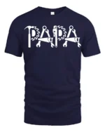 Papa Fix-It T-Shirt Tools Design Gift for Handy Dads - navy t-shirt on white background