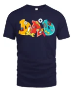 Colorful Dad T-Shirt with Tools Fun Father’s Day Gift Tee - navy t-shirt on white background