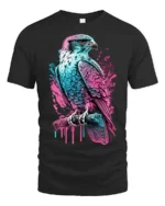 Neon Hawk T-Shirt Bold Falcon Graphic Streetwear Tee - black t-shirt on white background