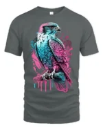 Neon Hawk T-Shirt Bold Falcon Graphic Streetwear Tee - gray t-shirt on white background