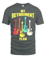 Guitar Lover’s Retirement T-Shirt Soft Cotton Rock Tee - gray t-shirt on white background