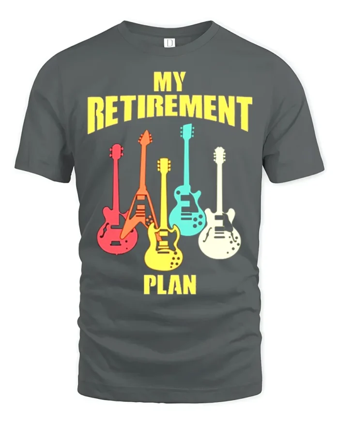 Guitar Lover’s Retirement T-Shirt Soft Cotton Rock Tee - gray t-shirt on white background