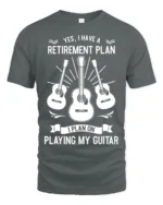 Retirement Plan Playing My Guitar T-Shirt Music Lover - gray t-shirt on white background