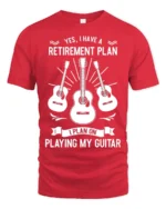 Retirement Plan Playing My Guitar T-Shirt Music Lover - red t-shirt on white background