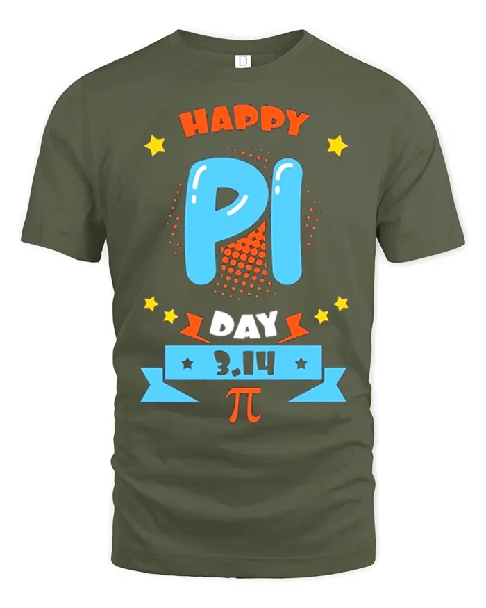 Cool Math Pi 3.14 T-Shirt for Pi Day Fun Science Tee - military green t-shirt on white background